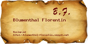 Blumenthal Florentin névjegykártya